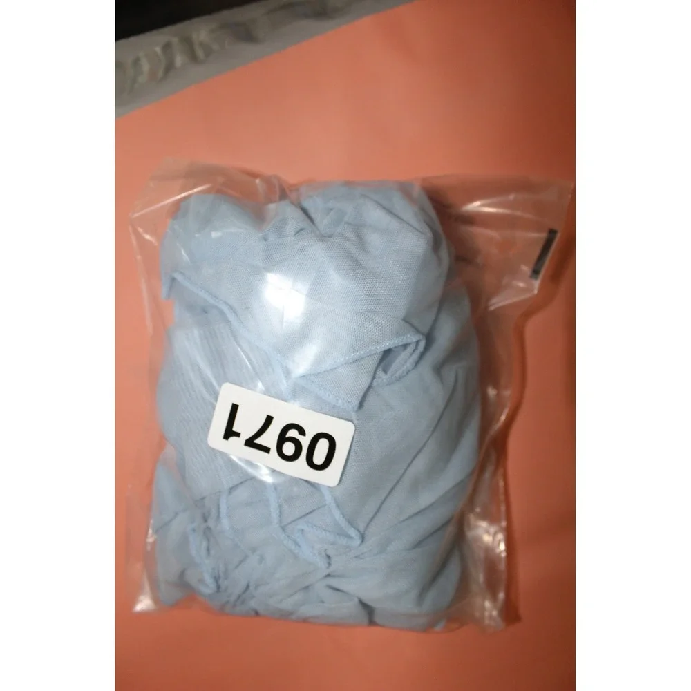 Girls Light Blue Ballet Leotard Mesh Skirt‎ Criss Cross Back Size M